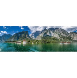 mit Bayern Art Leinwand. Panorama Zugspitze. Fine und Partenkirchen bei - Eibsee Wandbild Garmisch Alpen