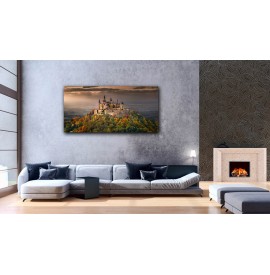 Herrschaftliche Burg Hohenzollern. Fine Art Hohenzollern Burg - Wandbild Panorama Leinwand