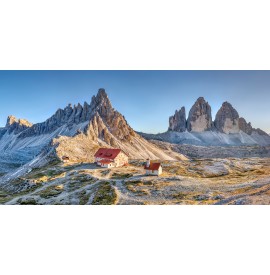 Drei Zinnen Hütte in den Dolomiten in Süd-Tirol. Fine Art Panorama Wandbild  Leinwand. - Dolomiten | Poster