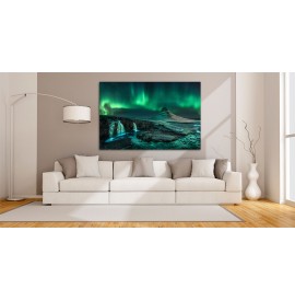 Polarlicht Aurora Borealis Nordlich auf Island . Fine Art Wandbild  Leinwand. - Island