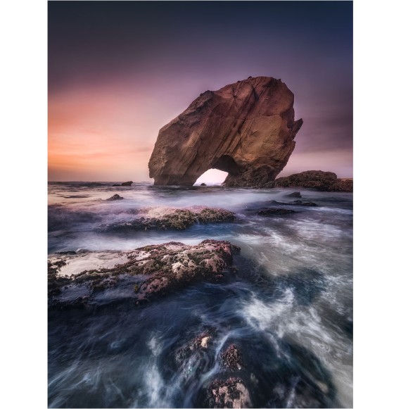 Portugal mit Felsen am Meer und Strand bei Santa Cruz. Fine Art Wandbild  Leinwand. - Portugal